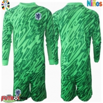 Camiseta Países Bajos Portero Primera Equipación para niños Eurocopa 2024 manga larga (+ pantalones cortos)